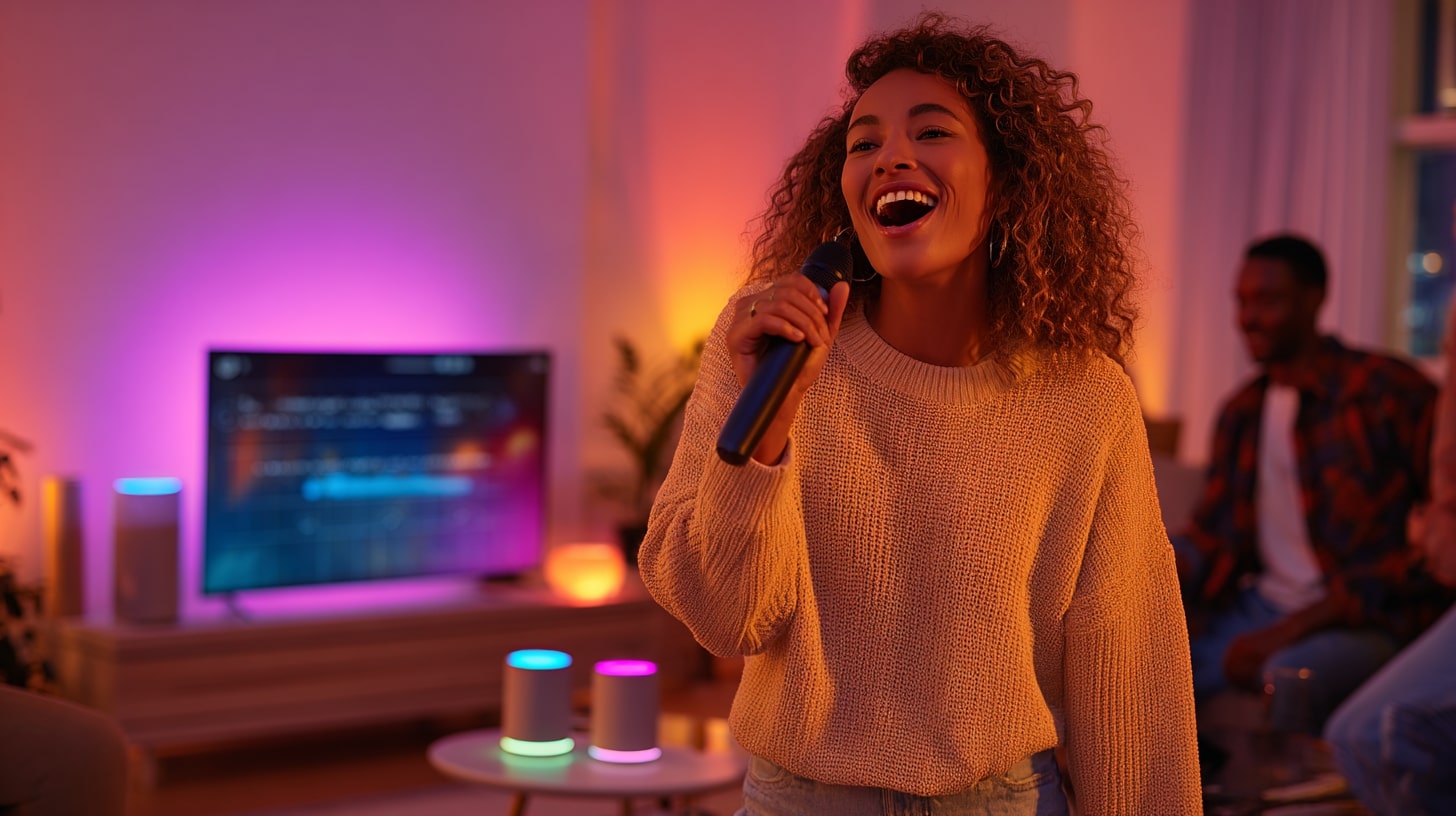 Soirée karaoké conviviale à domicile avec une sonorisation simple et accessible